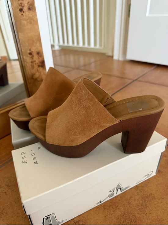 DV by Dolce Vita Shoes - DV by Dolce Vita Tan Suede Platform Mule Heels